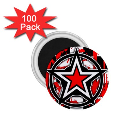 Star Checkerboard Splatter 1.75  Magnet (100 pack)  from ArtsNow.com Front