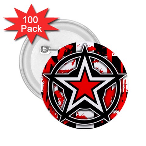 Star Checkerboard Splatter 2.25  Button (100 pack) from ArtsNow.com Front