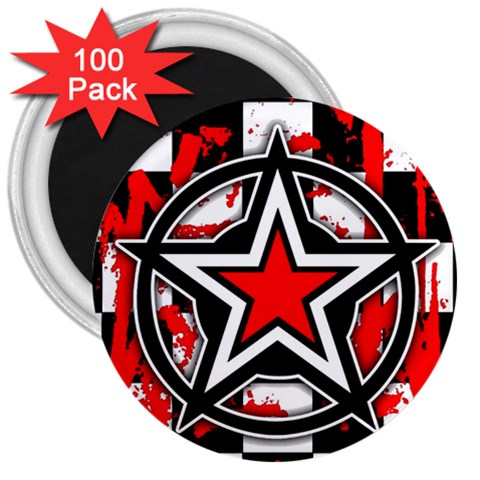 Star Checkerboard Splatter 3  Magnet (100 pack) from ArtsNow.com Front