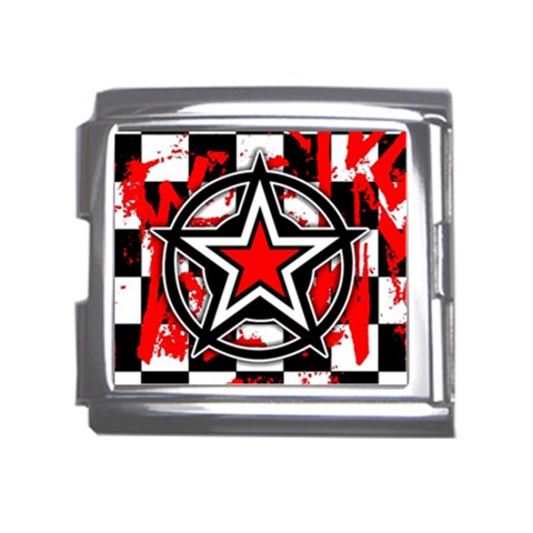 Star Checkerboard Splatter Mega Link Italian Charm (18mm) from ArtsNow.com Front