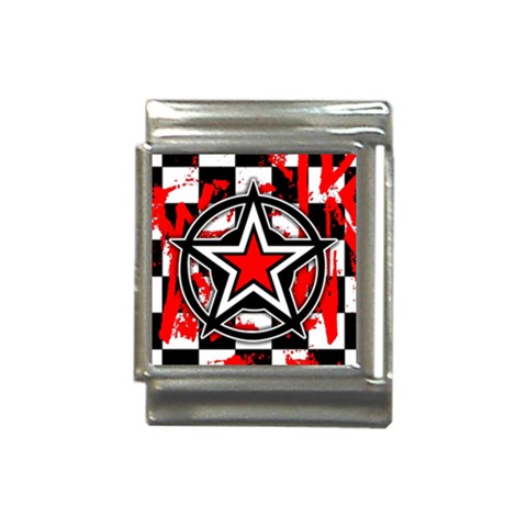 Star Checkerboard Splatter Italian Charm (13mm) from ArtsNow.com Front