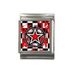 Star Checkerboard Splatter Italian Charm (13mm)