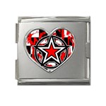 Star Checkerboard Splatter Mega Link Heart Italian Charm (18mm)