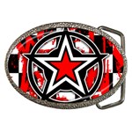 Star Checkerboard Splatter Belt Buckle