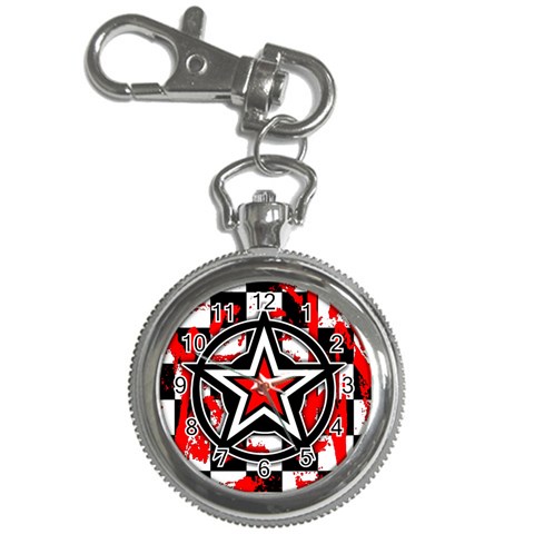 Star Checkerboard Splatter Key Chain Watch from ArtsNow.com Front