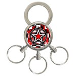 Star Checkerboard Splatter 3-Ring Key Chain