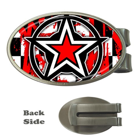 Star Checkerboard Splatter Money Clip (Oval) from ArtsNow.com Front