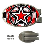 Star Checkerboard Splatter Money Clip (Oval)