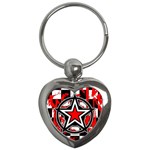 Star Checkerboard Splatter Key Chain (Heart)