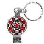 Star Checkerboard Splatter Nail Clippers Key Chain