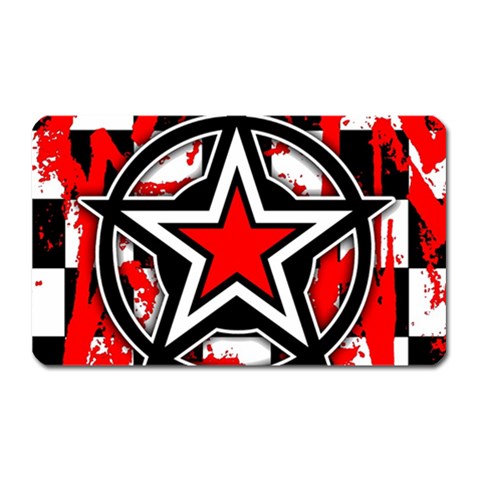 Star Checkerboard Splatter Magnet (Rectangular) from ArtsNow.com Front