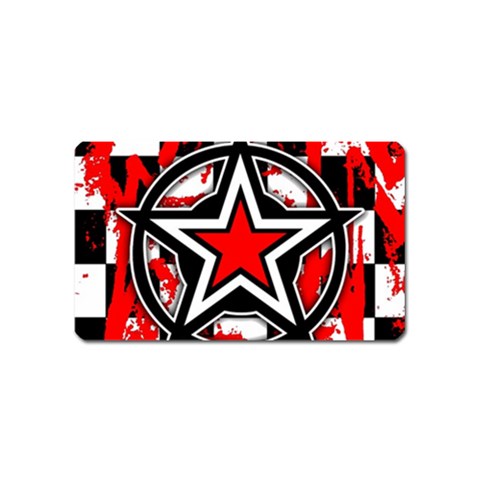 Star Checkerboard Splatter Magnet (Name Card) from ArtsNow.com Front