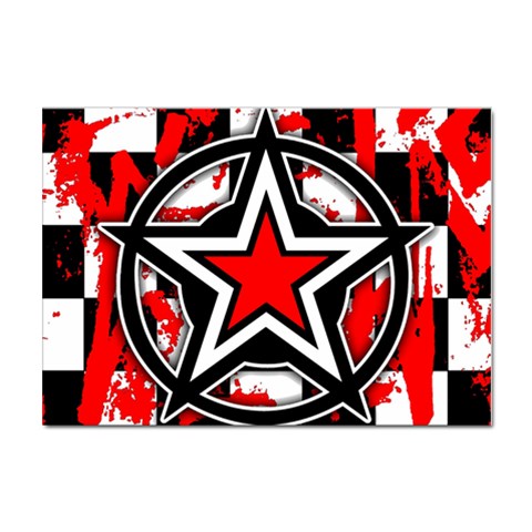 Star Checkerboard Splatter Sticker A4 (100 pack) from ArtsNow.com Front
