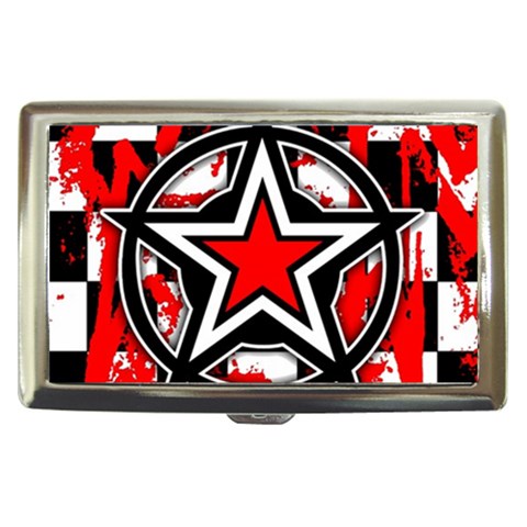 Star Checkerboard Splatter Cigarette Money Case from ArtsNow.com Front