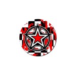 Star Checkerboard Splatter Golf Ball Marker