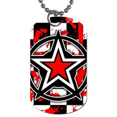 Star Checkerboard Splatter Dog Tag (Two Sides) from ArtsNow.com Front