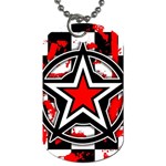 Star Checkerboard Splatter Dog Tag (Two Sides)