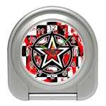 Star Checkerboard Splatter Travel Alarm Clock