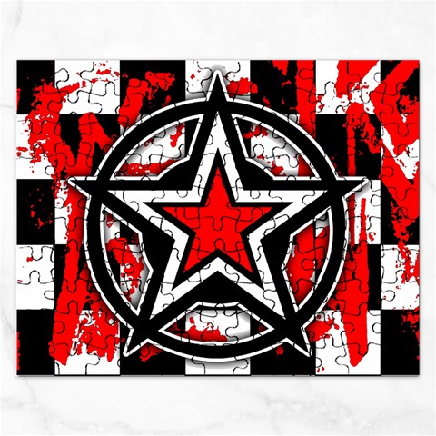 Star Checkerboard Splatter Jigsaw Puzzle (Rectangular) from ArtsNow.com Front