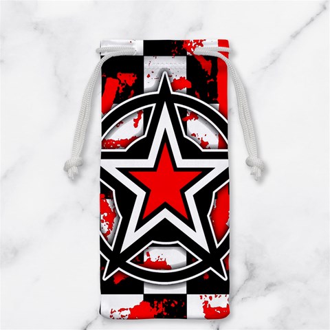 Star Checkerboard Splatter Jewelry Bag from ArtsNow.com Front