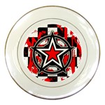 Star Checkerboard Splatter Porcelain Plate