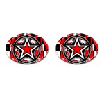 Star Checkerboard Splatter Cufflinks (Oval)