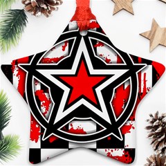 Star Checkerboard Splatter Star Ornament (Two Sides) from ArtsNow.com Front