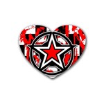 Star Checkerboard Splatter Heart Coaster (4 pack)