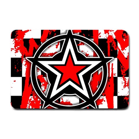 Star Checkerboard Splatter Small Doormat from ArtsNow.com 24 x16  Door Mat