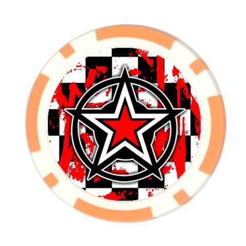 Star Checkerboard Splatter Poker Chip Card Guard from ArtsNow.com Front