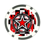 Star Checkerboard Splatter Poker Chip Card Guard