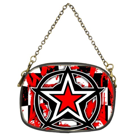 Star Checkerboard Splatter Chain Purse (Two Sides) from ArtsNow.com Front