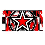 Star Checkerboard Splatter Pencil Case