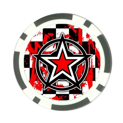 Star Checkerboard Splatter Poker Chip Card Guard (10 pack) from ArtsNow.com Front