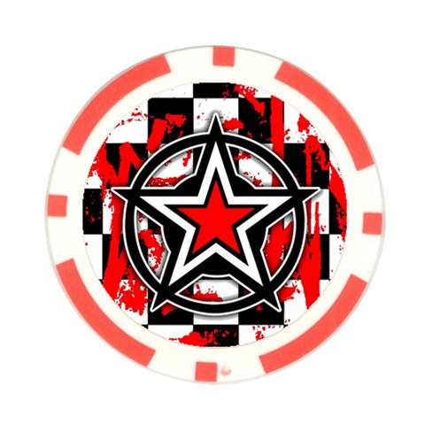Star Checkerboard Splatter Poker Chip Card Guard (10 pack) from ArtsNow.com Front