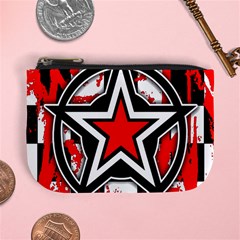 Star Checkerboard Splatter Mini Coin Purse from ArtsNow.com Front