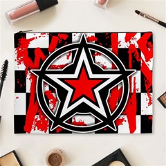 Star Checkerboard Splatter Cosmetic Bag (XL) from ArtsNow.com Front
