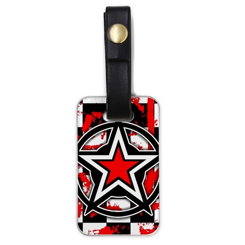 Star Checkerboard Splatter Luggage Tag (one side) from ArtsNow.com Front