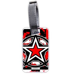 Star Checkerboard Splatter Luggage Tag (two sides) from ArtsNow.com Back