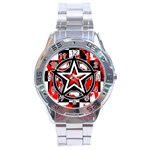 Star Checkerboard Splatter Stainless Steel Analogue Men’s Watch