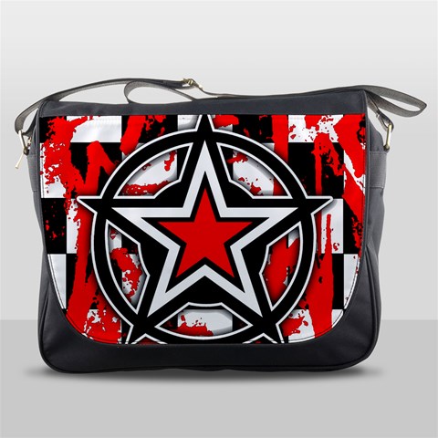 Star Checkerboard Splatter Messenger Bag from ArtsNow.com Front