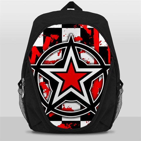Star Checkerboard Splatter Backpack Bag from ArtsNow.com Front