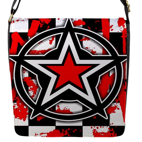 Star Checkerboard Splatter Flap closure messenger bag (Small) from ArtsNow.com Front