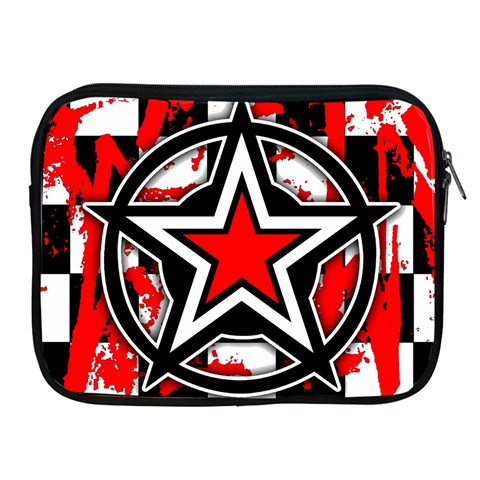 Star Checkerboard Splatter Apple iPad 2/3/4 Zipper Case from ArtsNow.com Front