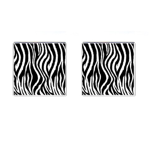 Zebra Pattern Cufflinks (Square) from ArtsNow.com Front(Pair)