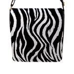Zebra Pattern Flap Closure Messenger Bag (Large)