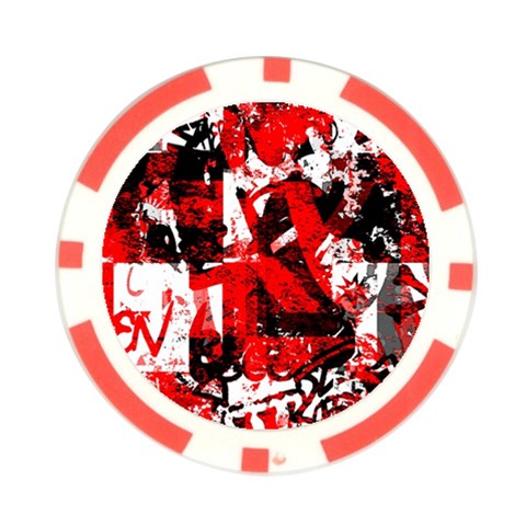 Red Graffiti Poker Chip Card Guard (10 pack) from ArtsNow.com Front
