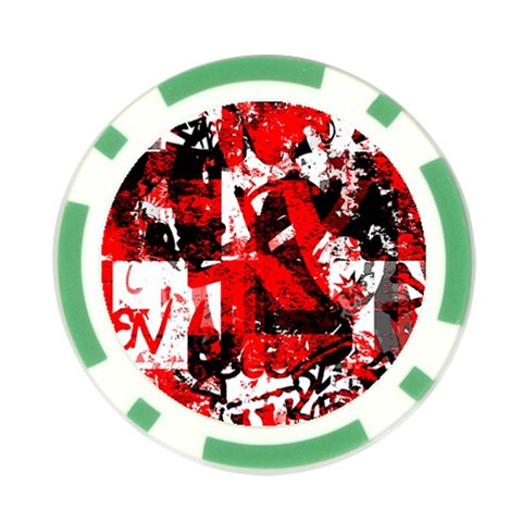 Red Graffiti Poker Chip Card Guard (10 pack) from ArtsNow.com Front