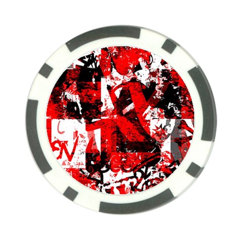 Red Graffiti Poker Chip Card Guard (10 pack) from ArtsNow.com Back