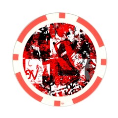 Red Graffiti Poker Chip Card Guard (10 pack) from ArtsNow.com Back